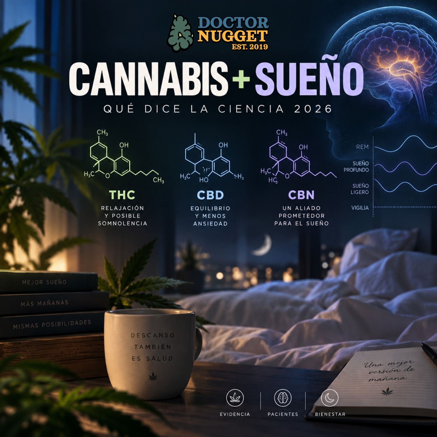 Cannabis para dormir: THC, CBD y CBN según la ciencia 2026